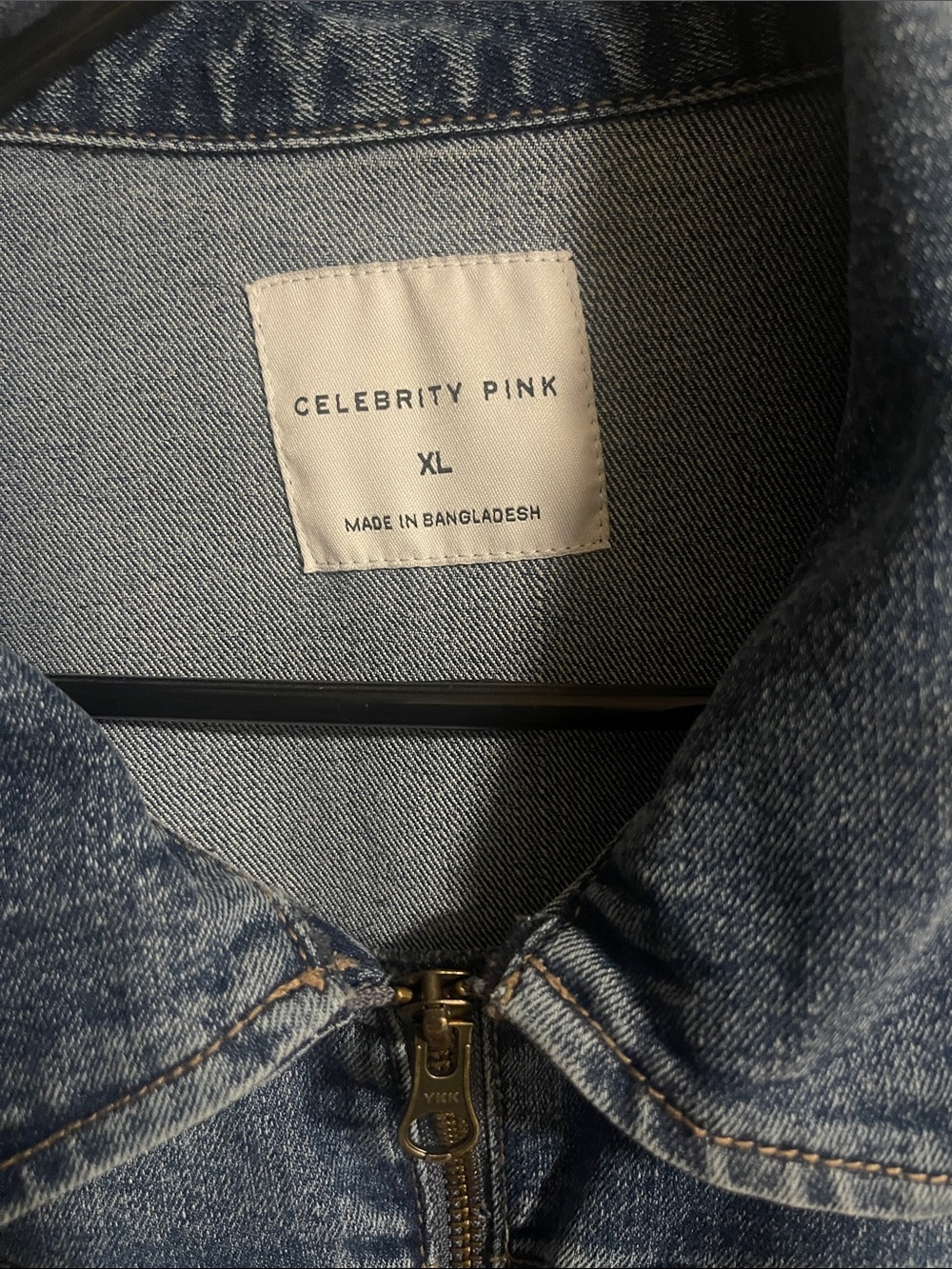 Celebrity Pink Washed Denim Zip Romper in Blue - Picture 2 of 4